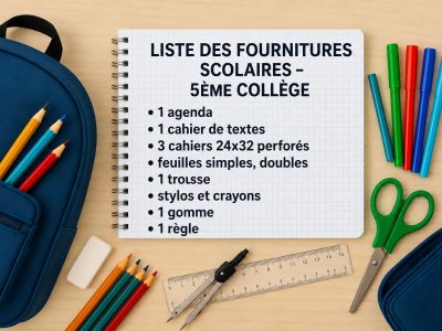 🎒 Liste des fournitures scolaires – 5ème collège (2026-2027)